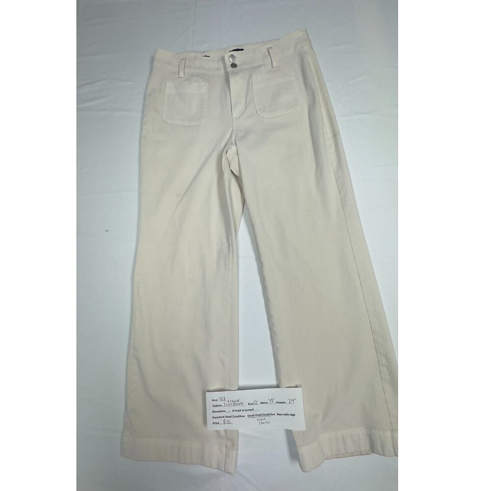 Talbots White Relaxed Jean Trousers Size 12